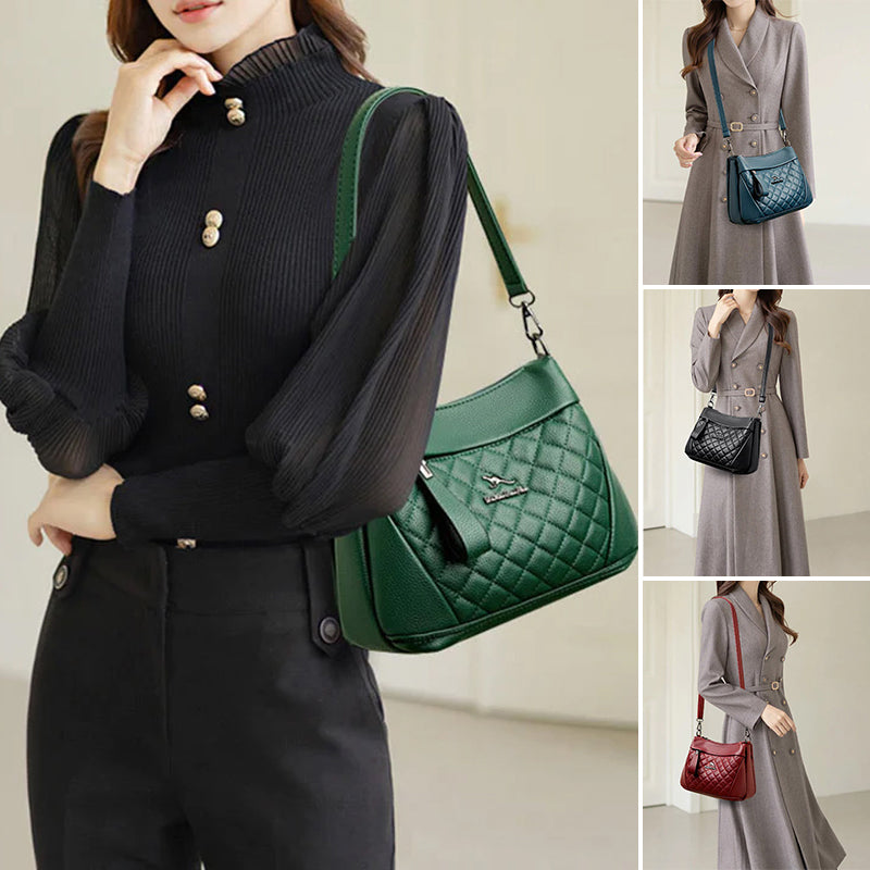 Rhomboid Pebbled Leather Bag