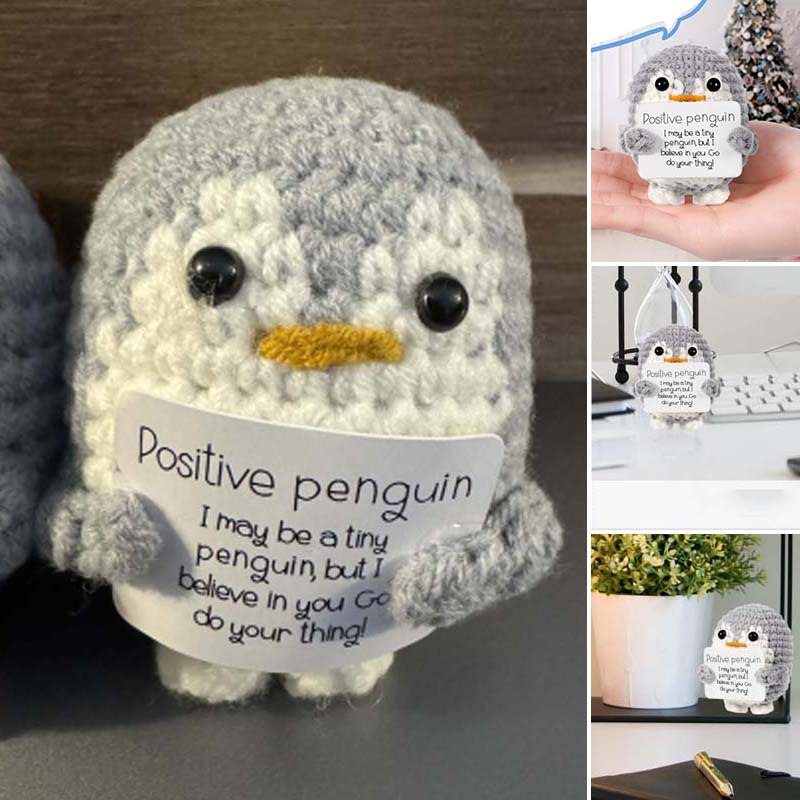 Wool Crochet Penguin Figurine