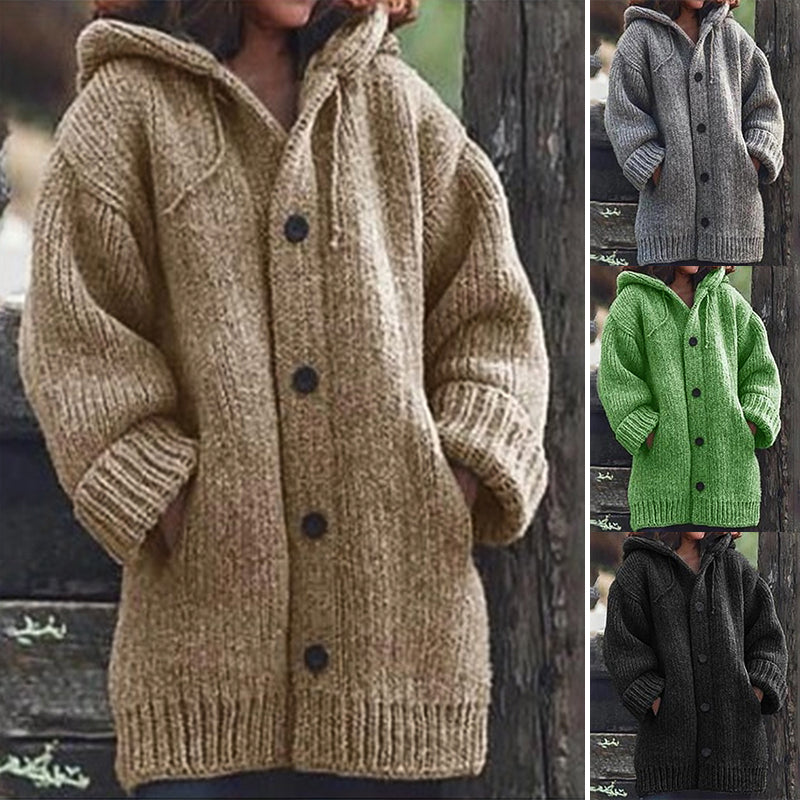 2023 NEW Button Down Hooded Knitted Cardigan👚