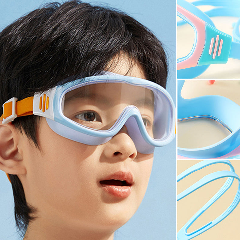 HD Children's Large Frame Waterproof and Anti-fog Swimming Goggles