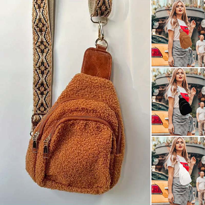 Autumn and winter plush messenger bag
