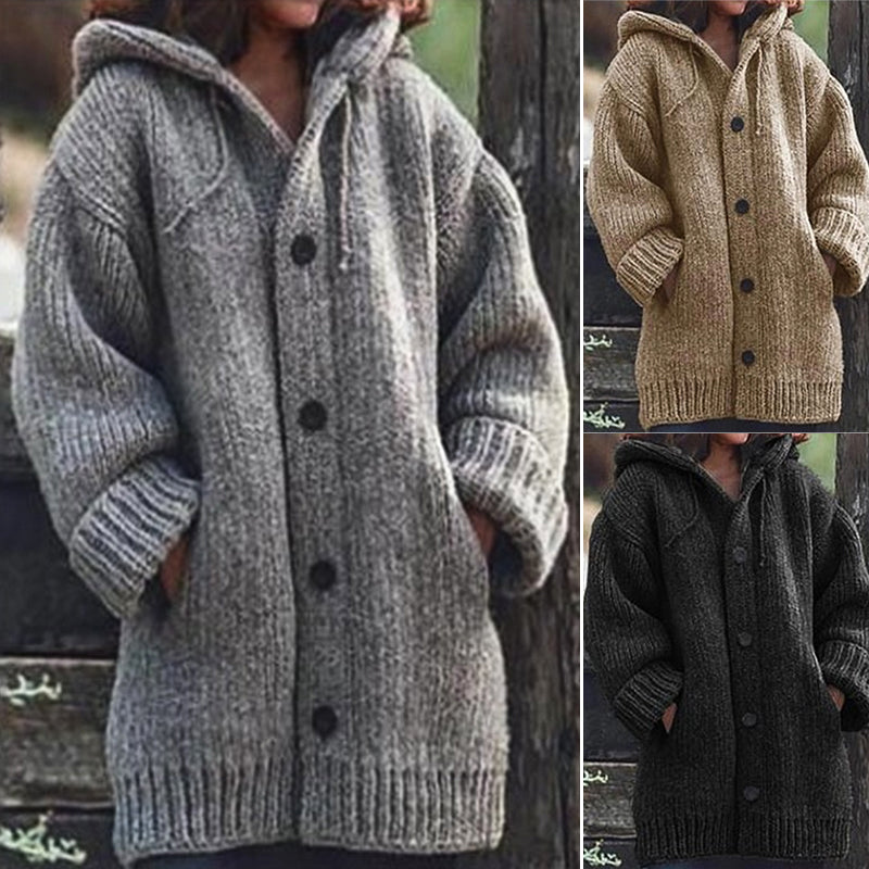 2023 NEW Button Down Hooded Knitted Cardigan👚