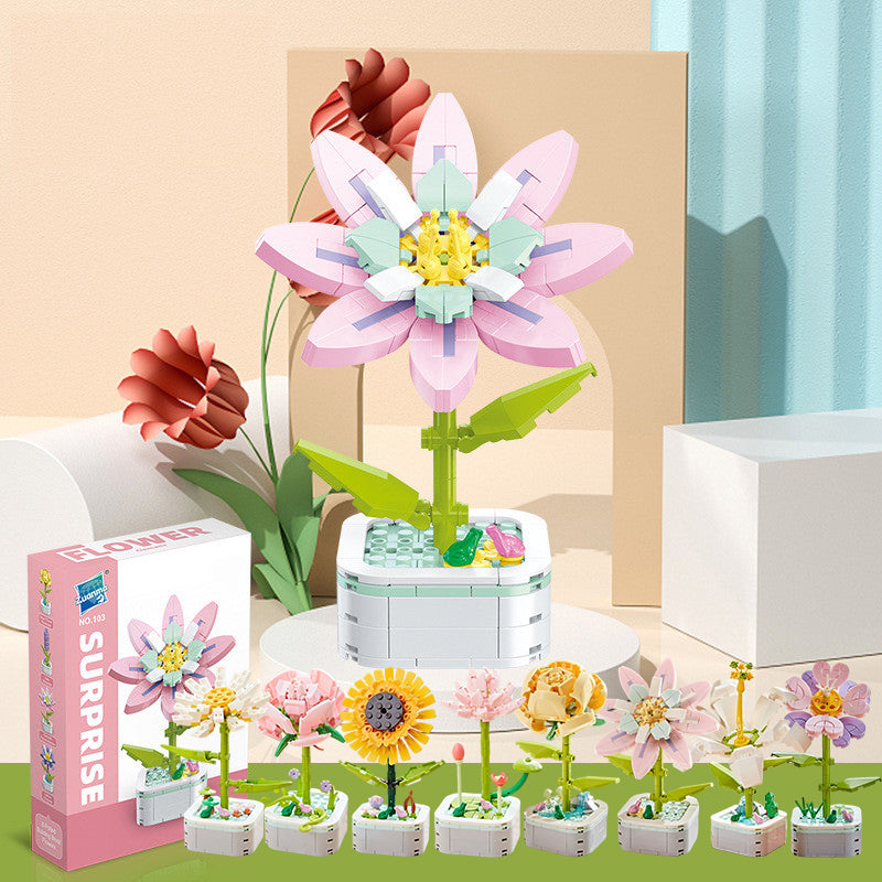 Flower building blocks toy