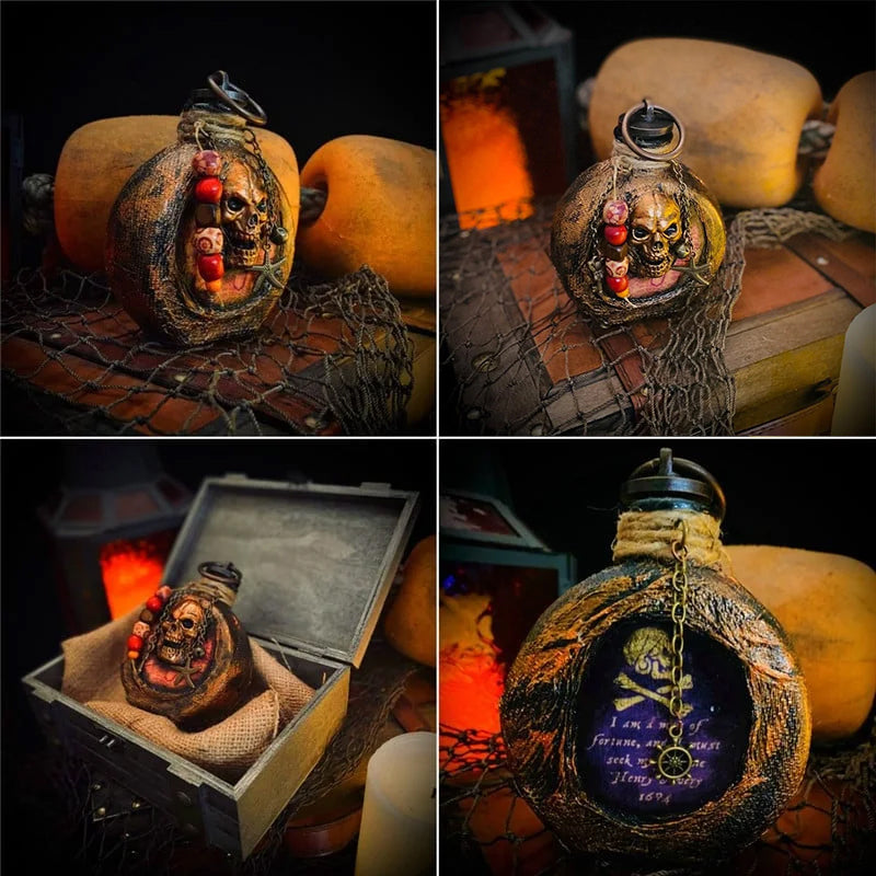 Halloween Skull Pirate Rum Flask