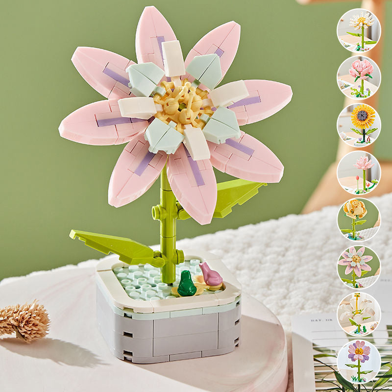 Flower building blocks toy