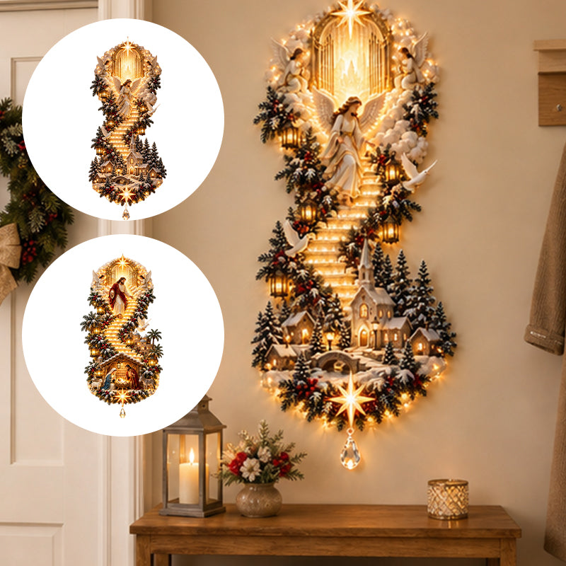 Jesus Light of Heaven Christmas Wall Hanging