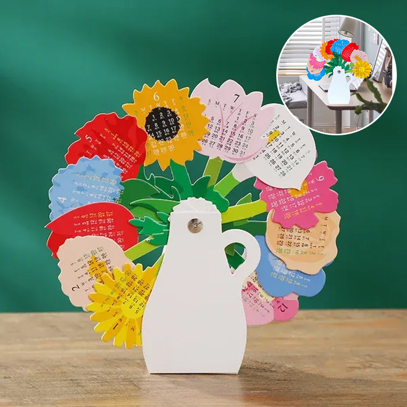 Flower Vase Shape Desktop Calendar