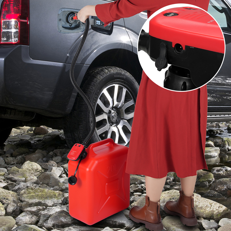 Fuel transfer pump with built-in battery