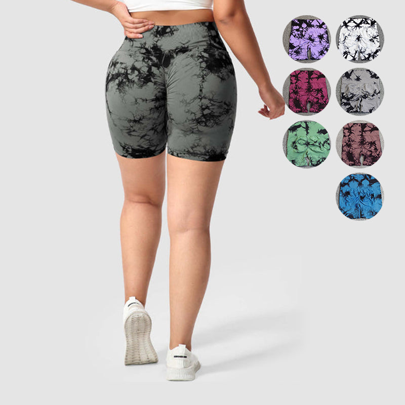 Professional Tie Dye Seamless Yoga Shorts