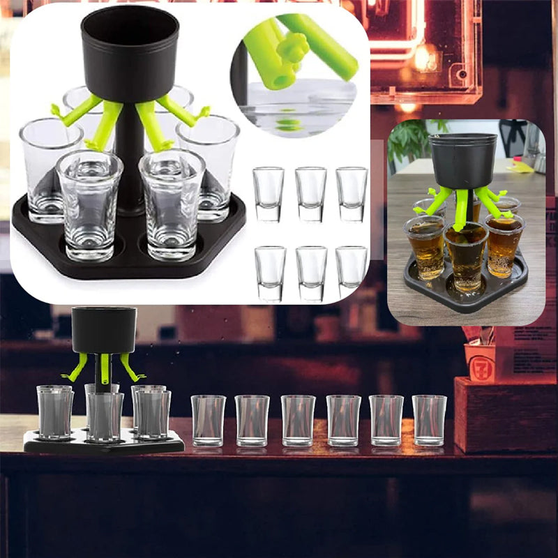 Wine Dispenser and 6 Wine Glasses