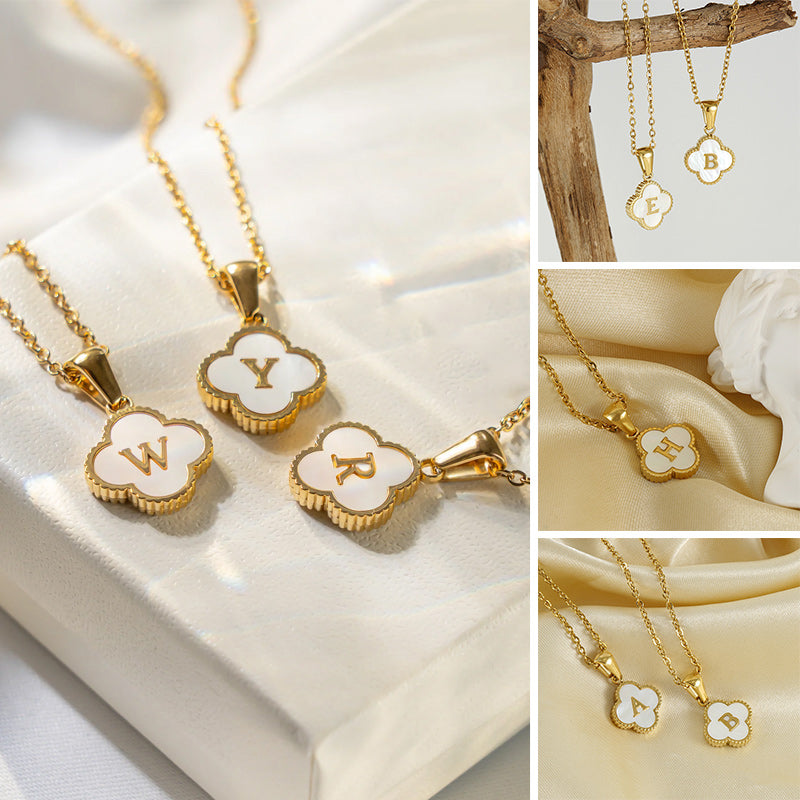 Four Leaf Clover Monogram Necklace
