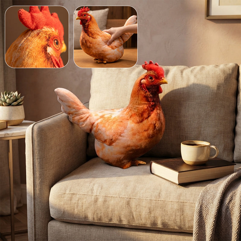Chicken-Shaped Plush Pillow