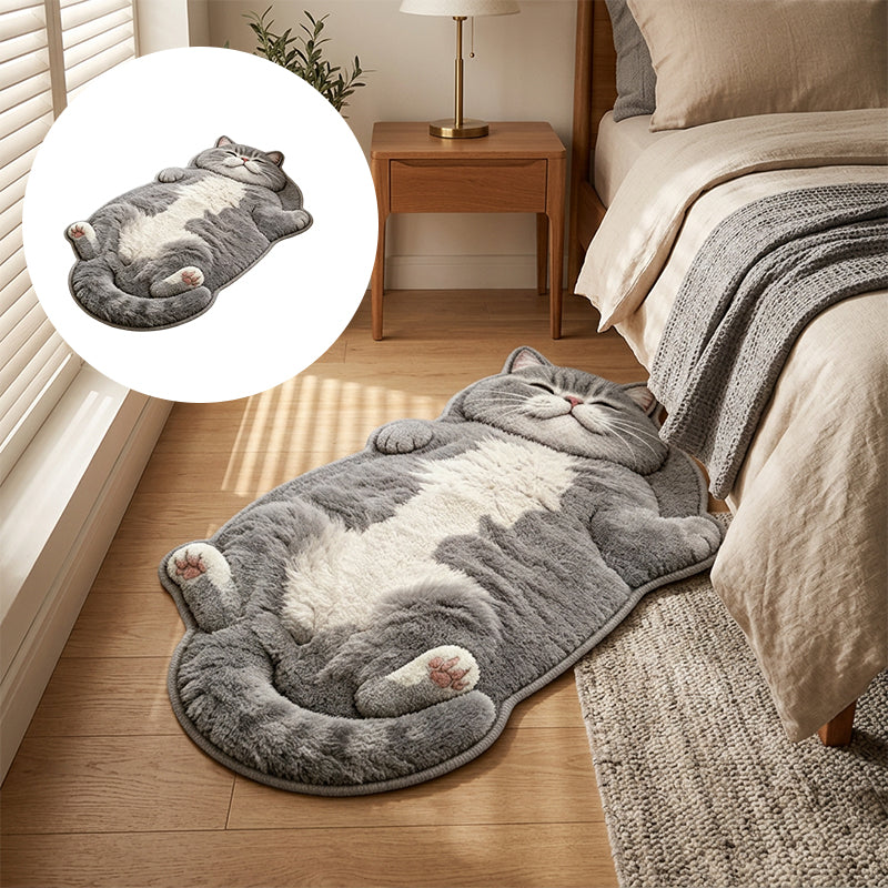 Lazy Cat-Shaped Faux Cashmere Rug