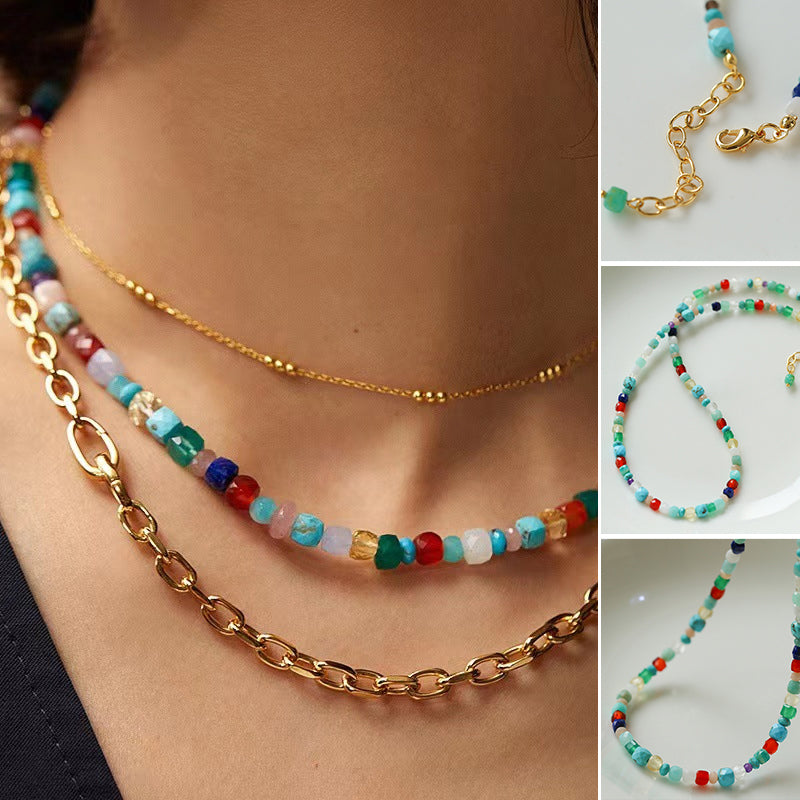 Freedom Beaded Gemstone Necklace