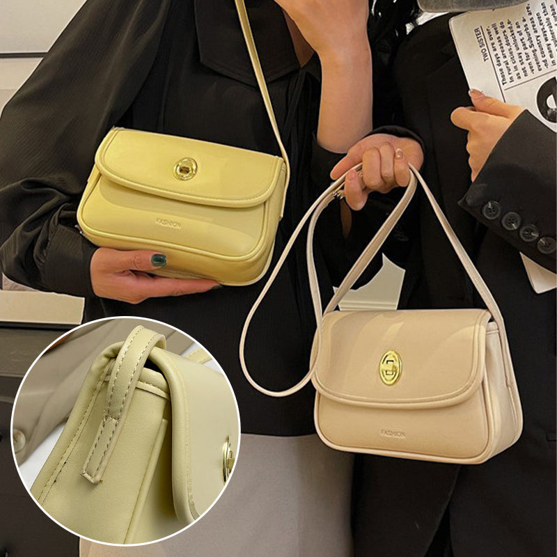 Small square bag with lock clasp