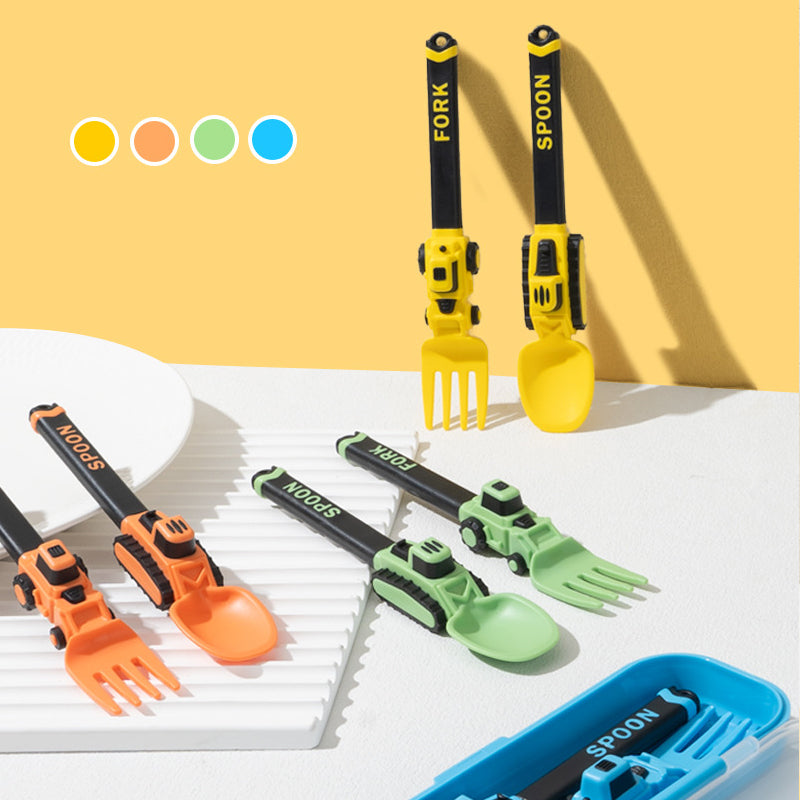 Kids’ Construction Vehicle Utensil Set