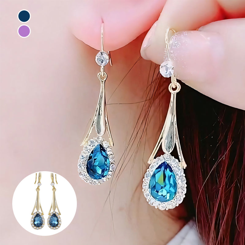 Blue Drop Crystal Earrings