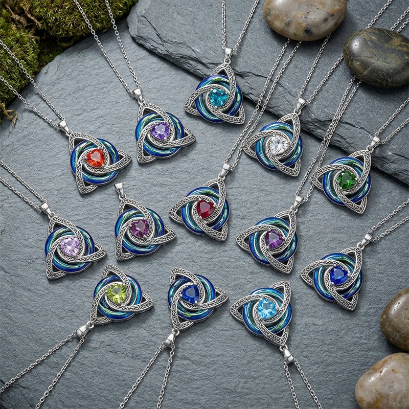 12-Month Celtic Birthstone Necklace