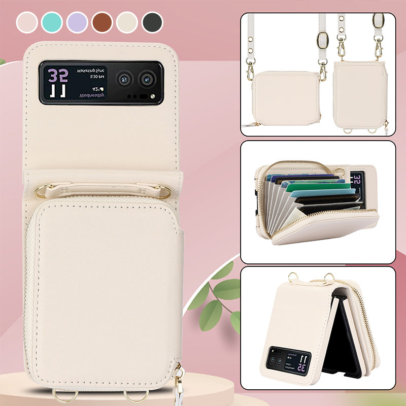 Leather Zipper Card Holder for Samsung Galaxy Z Flip3/4/5