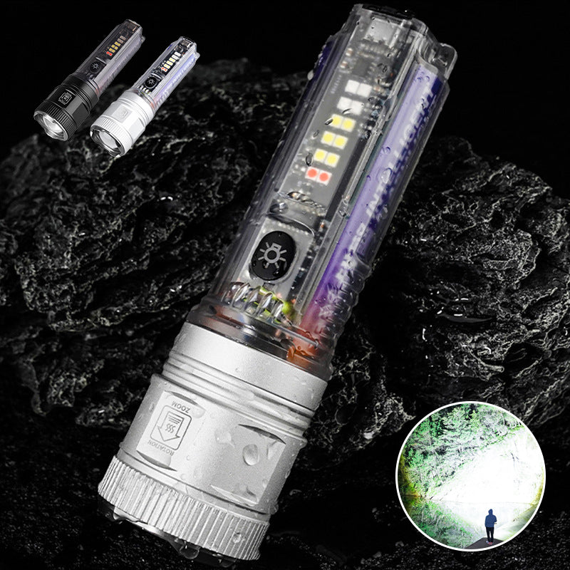 Super Bright Long Range White Laser Zoom Flashlight