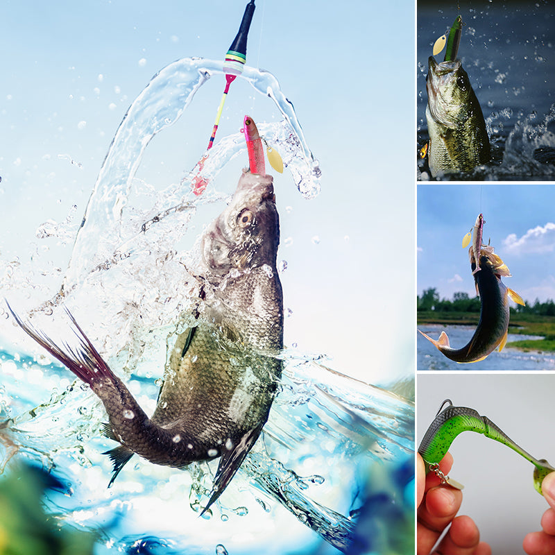 Lead head hook T tail bait, 6 pcs