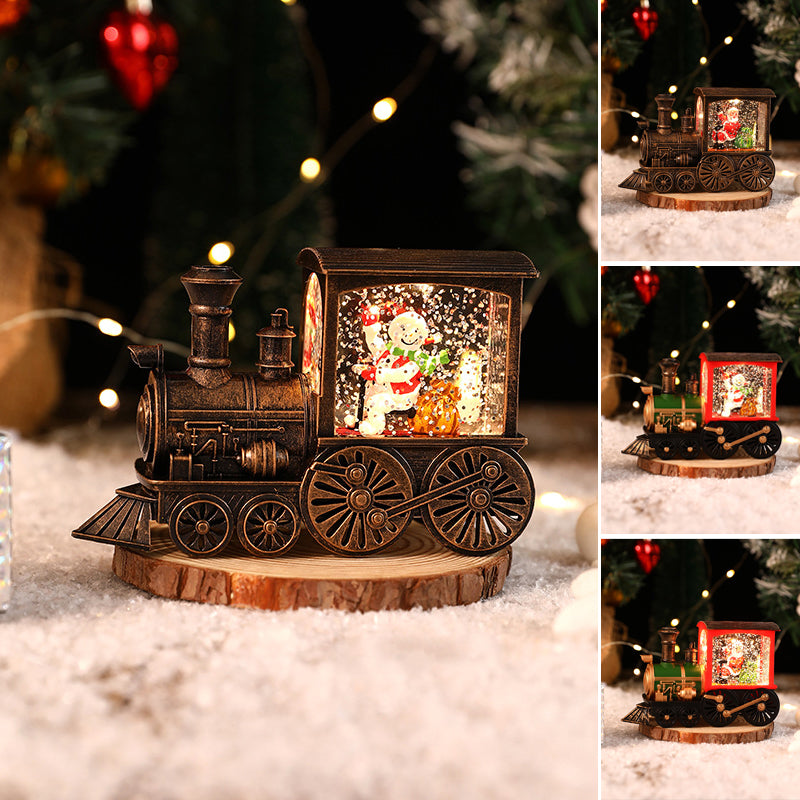 Christmas Crystal Floating Snow Train Light