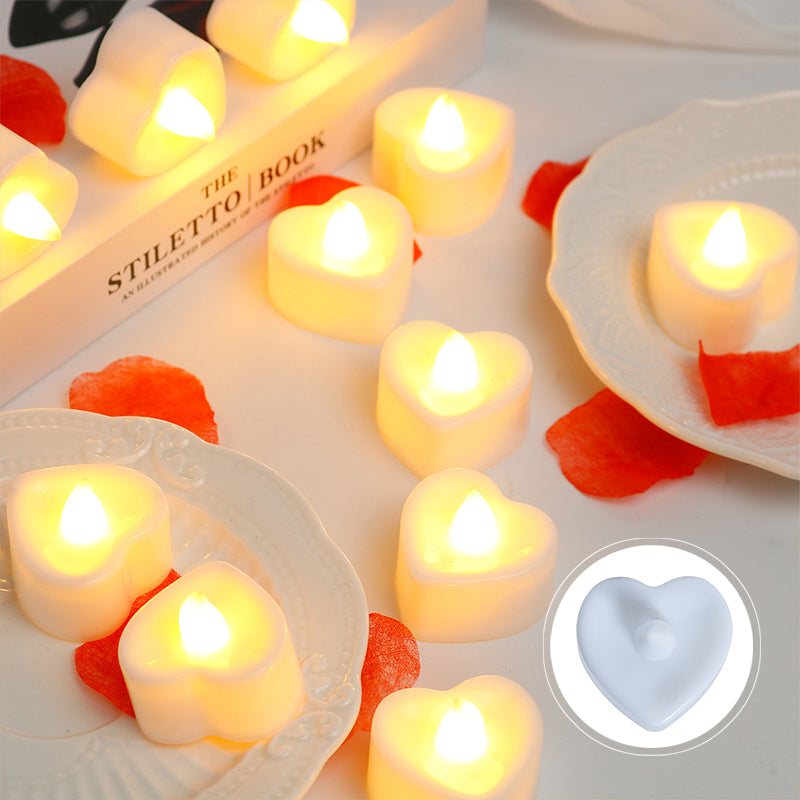 24pcs LED Heart-shaped Electronic Candle Light