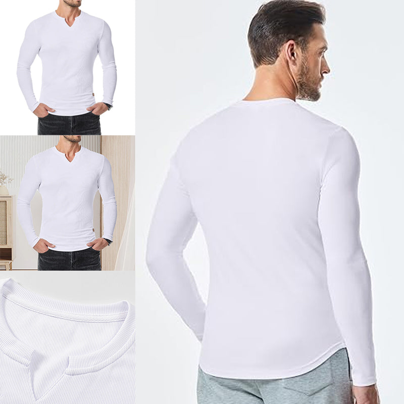 Men's Slim Fit V-Neck Longline Muscle Shirt