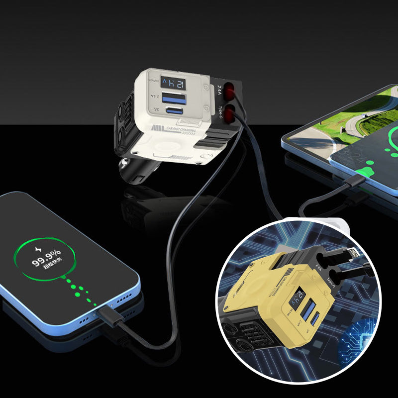 Retractable car fast charging charger