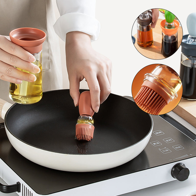 Oil Dispenser Bottle with Silicone Brush