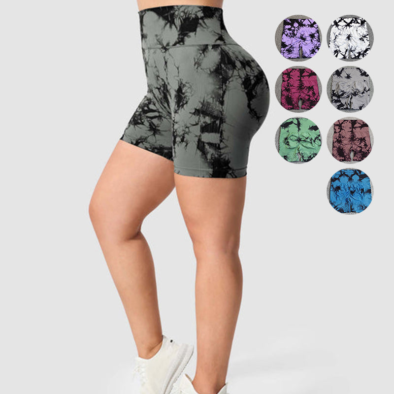 Professional Tie Dye Seamless Yoga Shorts