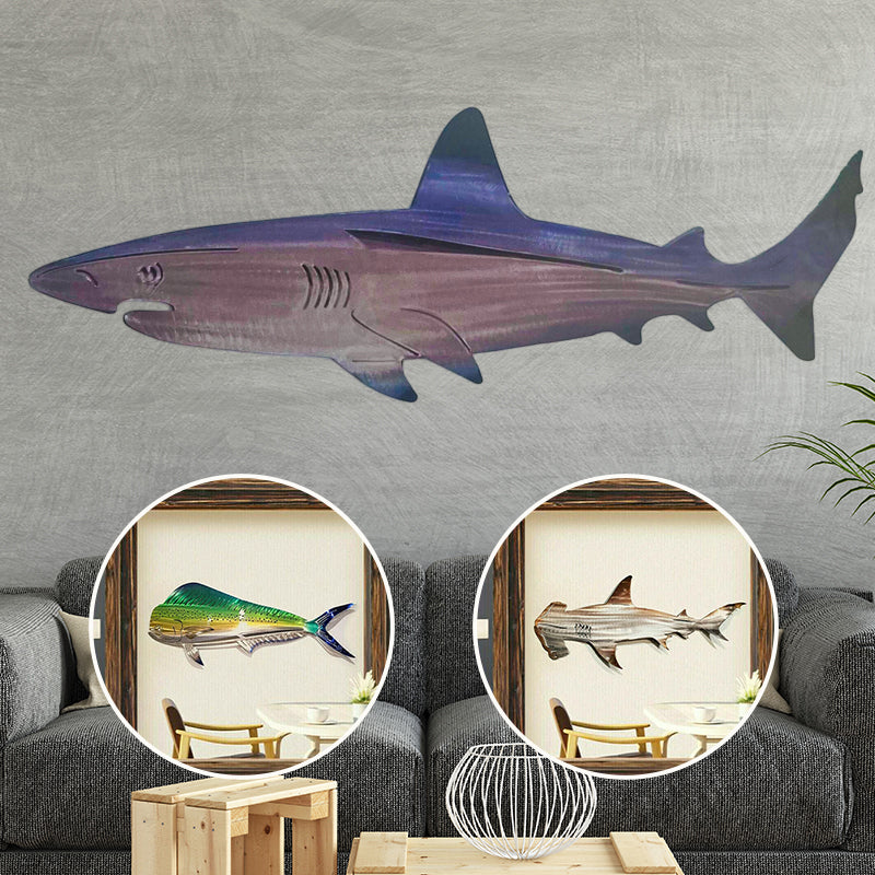 Metal Shark Art Wall Decor