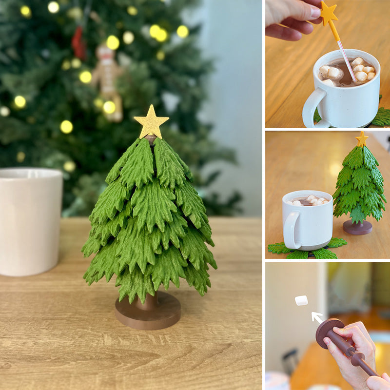 Christmas tree multifunctional coaster