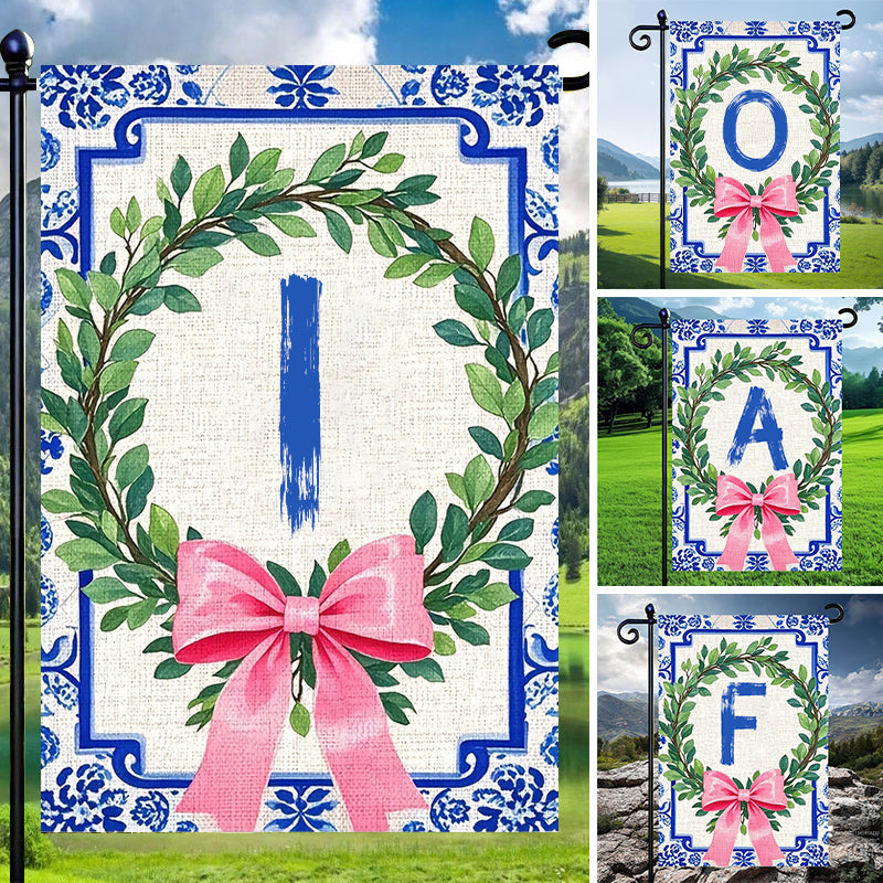 Letter Floral Garden Flag