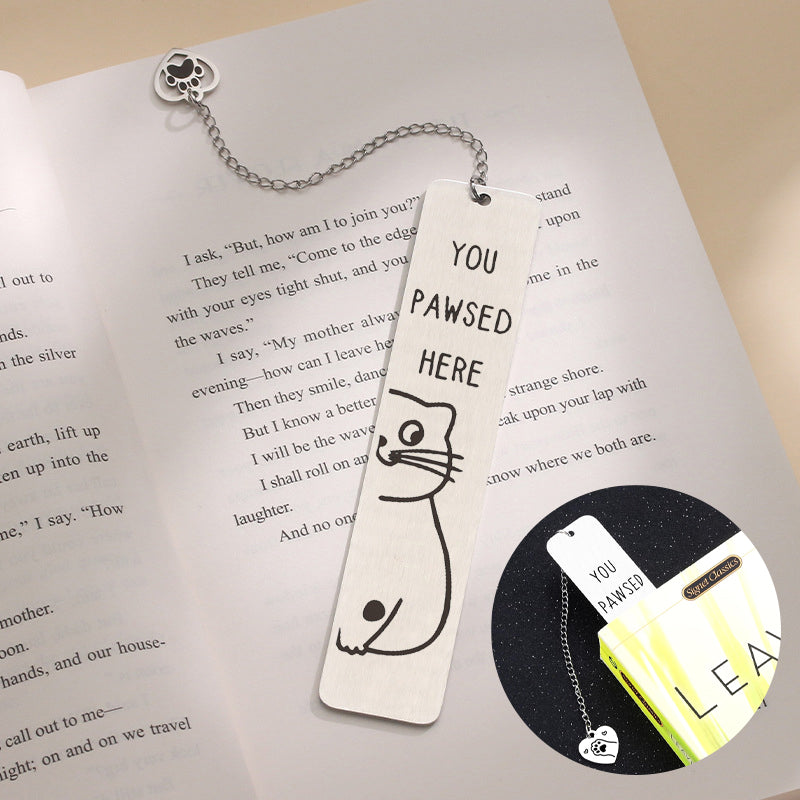 Stainless Steel Kitten Bookmark