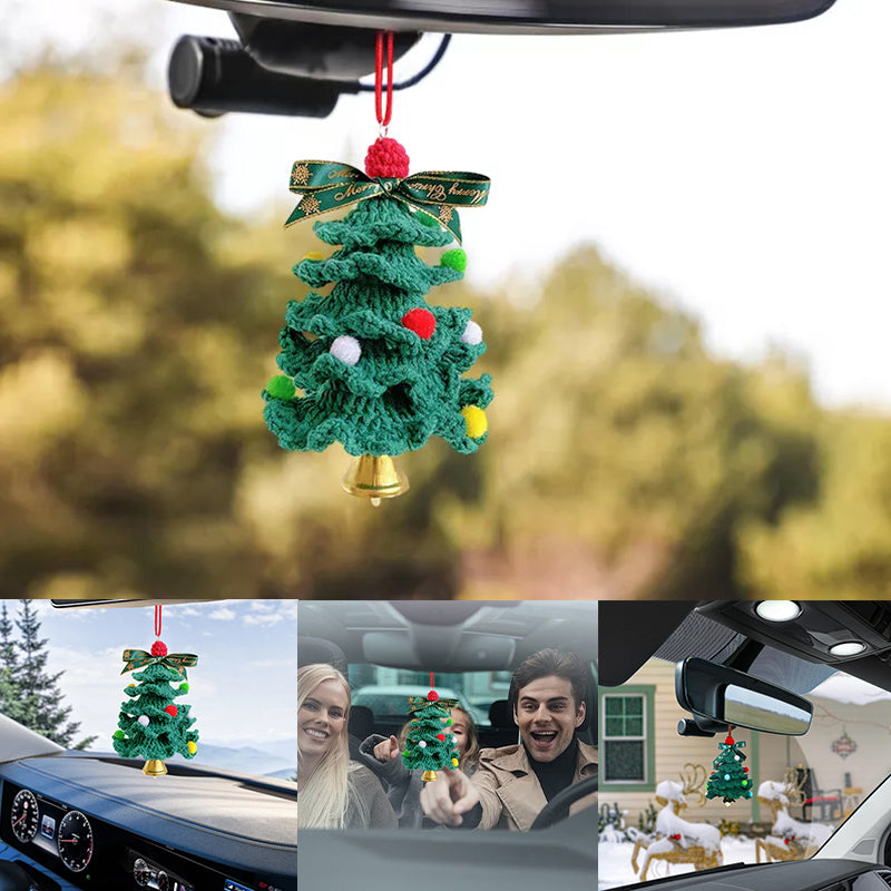 Car Christmas Decorations Hanging Crochet Mini Christmas Tree Pendant