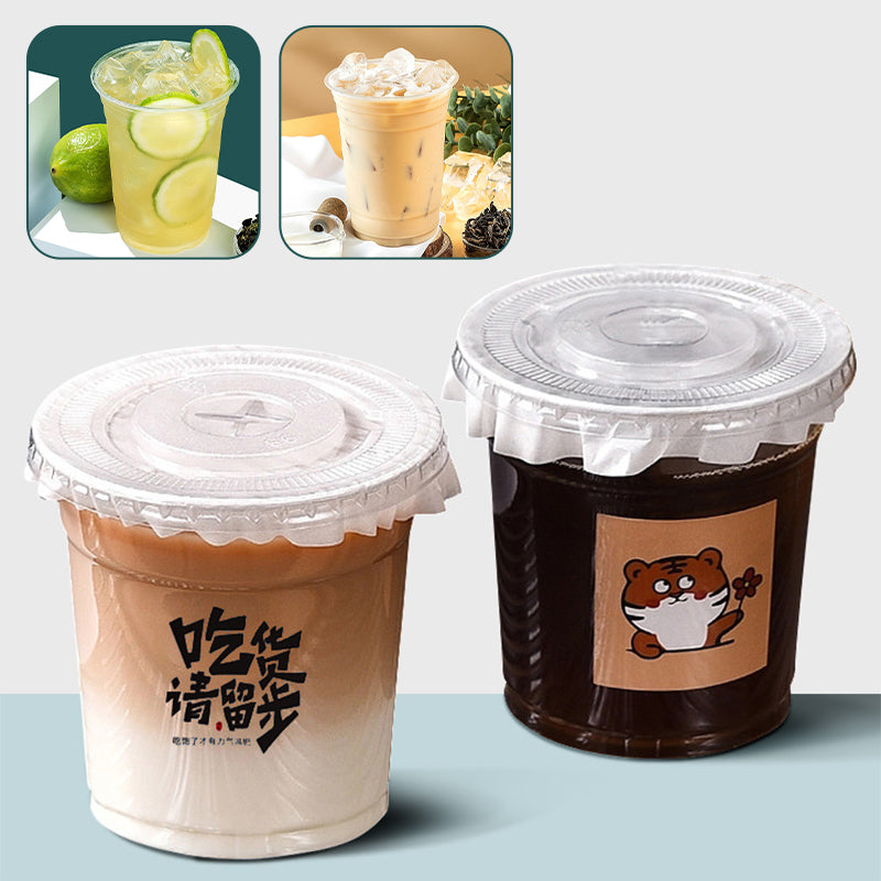 Clear Plastic Cups with Flat Lids