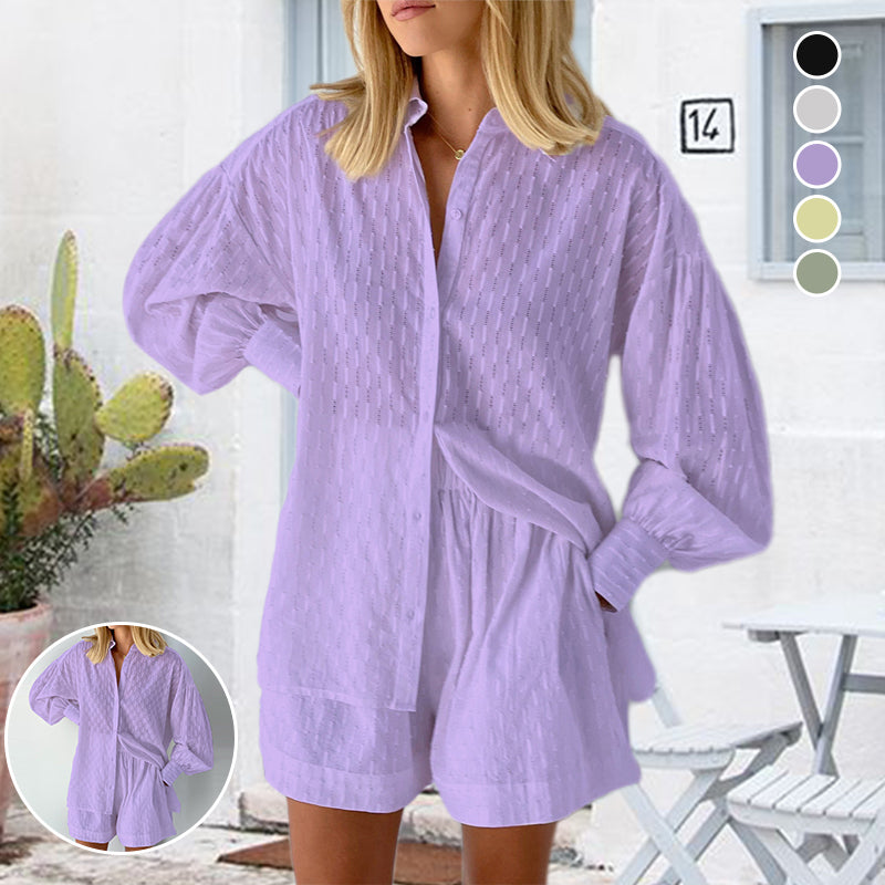 Jacquard Bubble Sleeve Suit