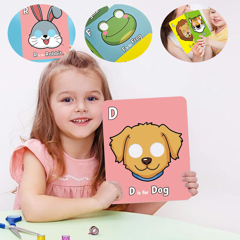 Alphabet ABC Flash Cards with Animal Masks