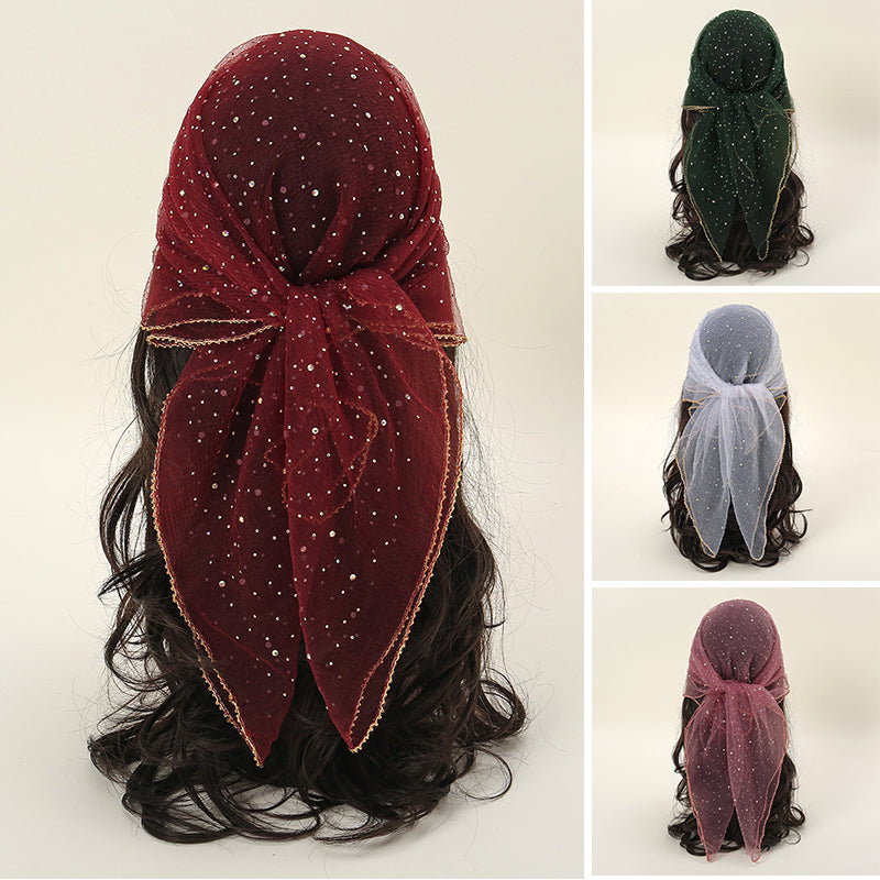 Hot rhinestone square scarf