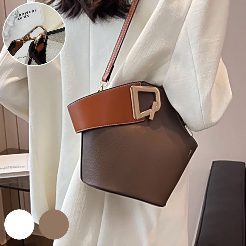 Color Clashing Shoulder Bucket Bag