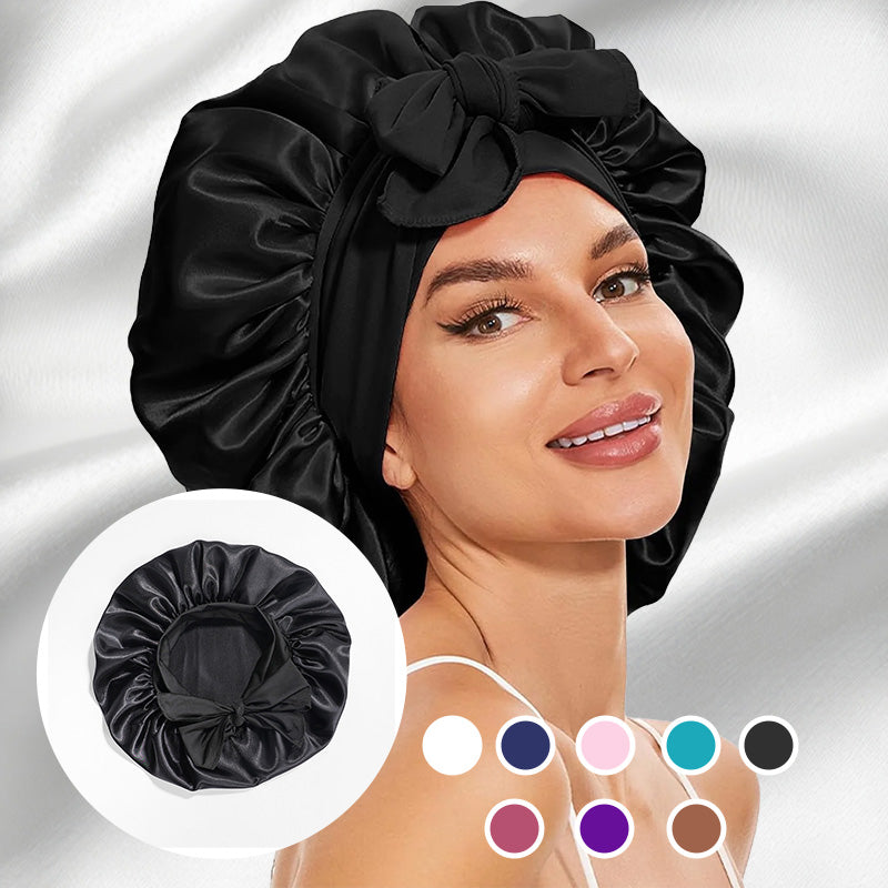 Bow Stretch Wide Brim Floppy Sleeping Hat