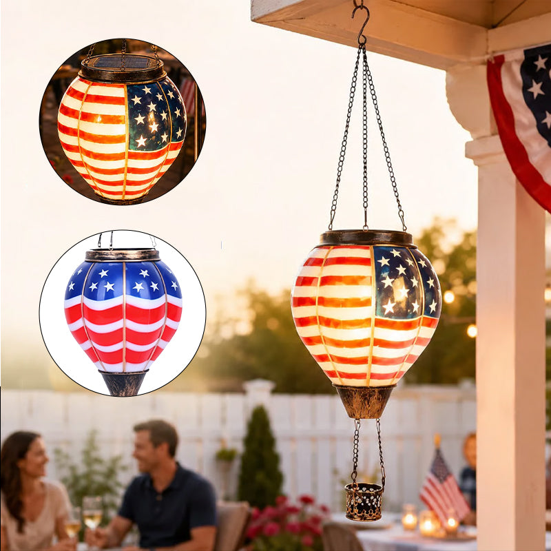 Vintage Solar Hot Air Balloon Garden Lantern