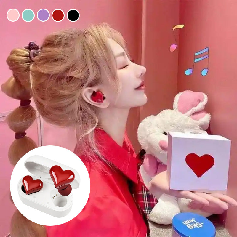 Bluetooth Wireless Headphones Heart-Shaped Earphones