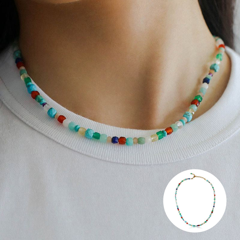 Freedom Beaded Gemstone Necklace