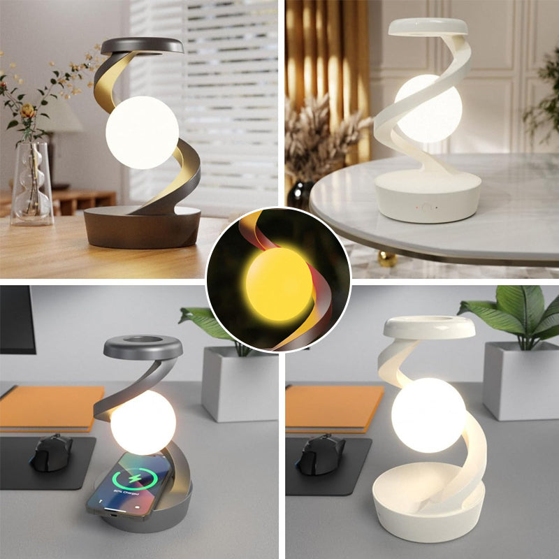 Floating wireless charging desk lamp