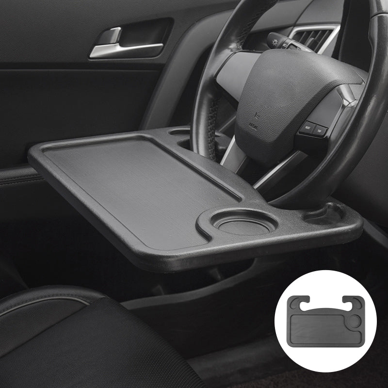Multi-functional car steering wheel tray
