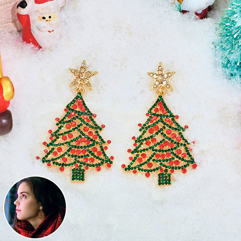 Fashionable Christmas themed earrings