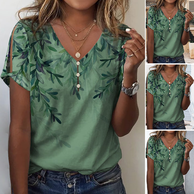 Floral Button Short Sleeve Shirt