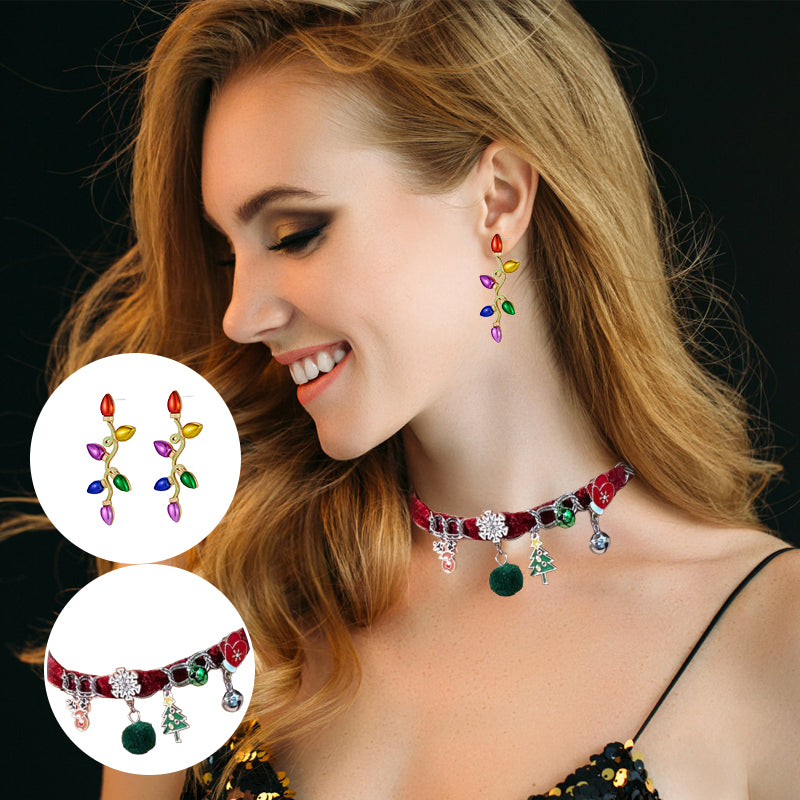 Fashionable Christmas themed earrings